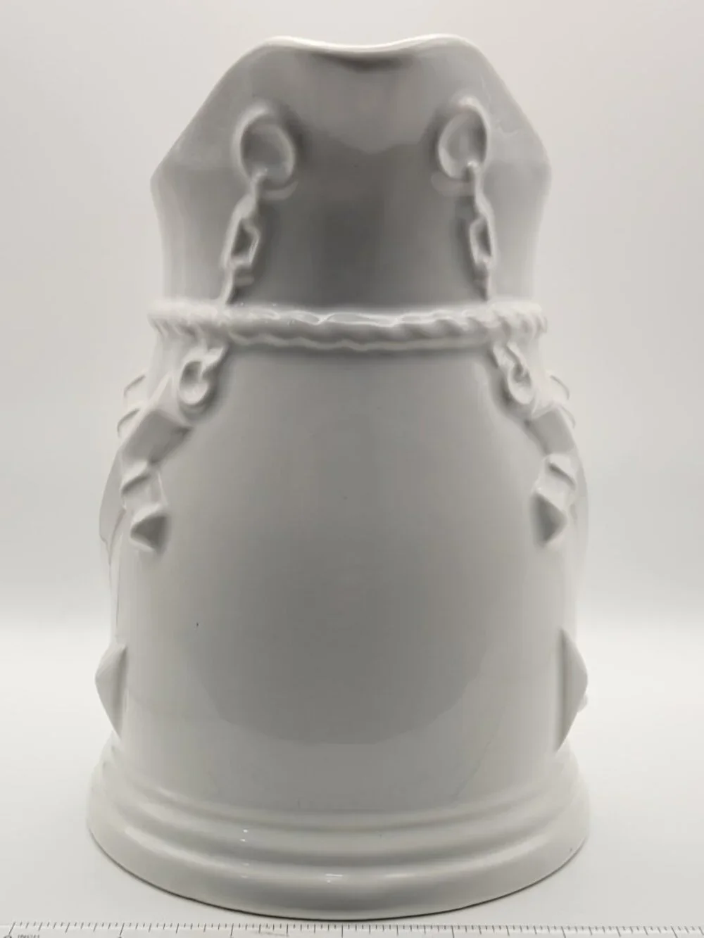 Nautical Anchor Pitcher Vase White 7.5